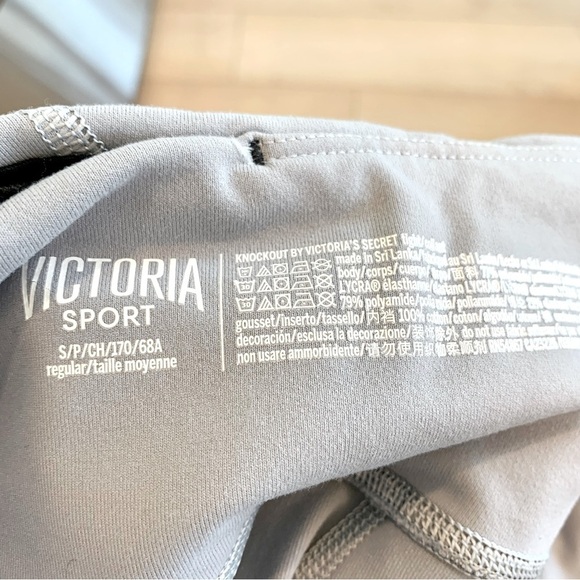 VS Light Grey Knots Knotted Mesh Knockout Sport Leggings - Picture 9 of 9